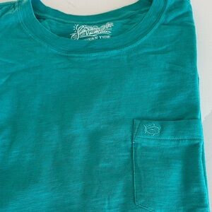 Southern Tide Teal Crewneck Pocket Tee